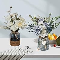 Fake Flowers in Vase,Silk Flowers in Vase,Artificial Flowers for Decoration in Vase,Flower Arrangements with Vase,Faux Flowers with Vase,Flower Centerpieces for Tables,Kitchen and Room Decor
