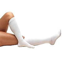 Truform Surgical Stockings, 18 mmHg Compression for Men and Women, Knee High Length, Closed Toe, White, 4X-Large
