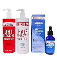 REGENSIFY DHT Blocking Shampoo 500 ml (17 FL Oz) + Hair Regrowth Conditioner 500 ml (17 FL Oz) + Redensifying Hair Regrowth Serum 60 ml (2 FL Oz) [Full Professional Bundle Set]