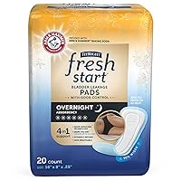 FitRight Fresh Start Postpartum and Incontinence Pads for Women, Overnight Absorbency (20 Count) Bladder Leakage Pads with The Odor-Control Power of ARM & Hammer (20 Count, Pack of 1)
