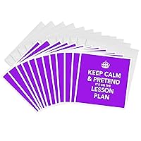 3dRose Keep calm and pretend it’s on the lesson plan - Greeting Cards, 6 x 6 inches, set of 12 (gc_149838_2)