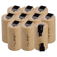 AAA High Performance Alkaline Battery1.2V 2200Mah Sub C Ni-Cd Rechargeable Battery Screwdriver Electric Drill Sc Battery, Power Tool Nicd Subc Battery 10Pcs