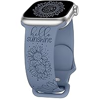 TOYOUTHS Sunflower Engraved Band Compatible with Apple Watch Bands 41mm 40mm 38mm Women Girls, Floral Lace Fancy Fashion Stretchy Sport Silicone Flower Straps for iWatch Series 9/SE/8/7/6/5/4/3/2/1
