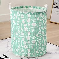 NA Household Cloth Dirty Clothes Basket Dirty Clothes Basket Folding Toy Clothes Storage Basket for Dirty Clothes Storage Bucket Laundry Basket Green Tableware