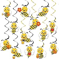 84 Pcs Bee Party Decorations Bumble Bee Baby Shower Birthday Party Decorations Hanging Swirl Foil Ceiling Streamers First Bee Themed Party Supplies for Kids Birthday Bee Day Classroom Decor