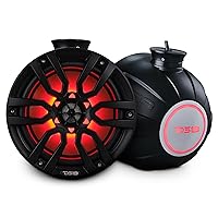 DS18 NXL-PS8BK 2-Way Wakeboard Tower Speakers with Integrated RGB Lights - 375 MAX - Perfect for Jet Skies, Ideal for ATV, UTV, Jeep, Side by Side, Marine,RZR DS18 NXL-PS8BK 2-Way Wakeboard Tower Speakers with Integrated RGB Lights - 375 MAX - Perfect for Jet Skies, Ideal for ATV, UTV, Jeep, Side by Side, Marine,RZR