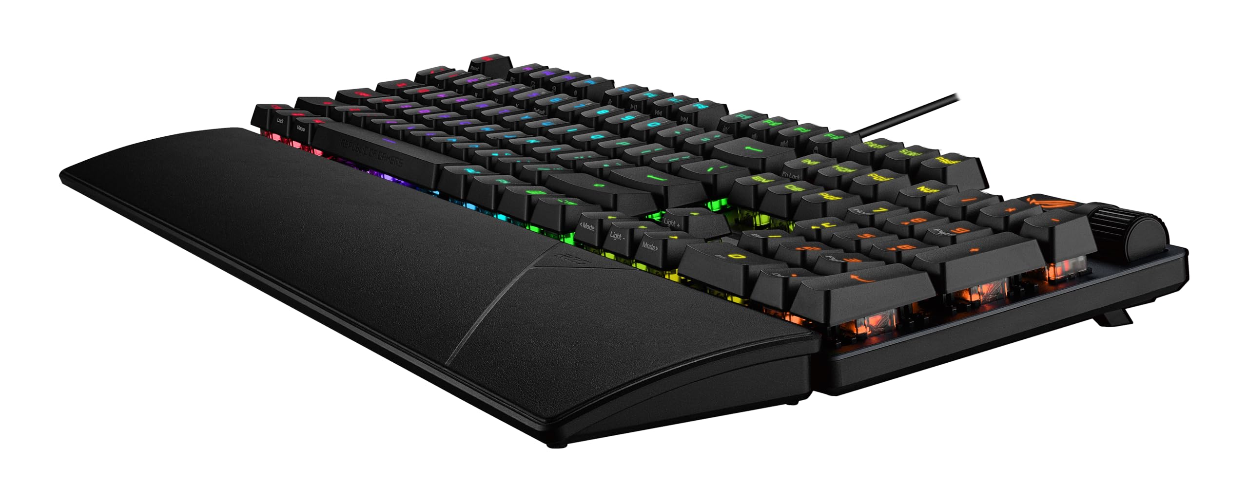 ASUS ROG Strix Scope II Gaming Keyboard, pre-lubed ROG RX Red Linear Optical switches, Sound-dampening Foam, PBT doubleshot keycaps, Streaming hotkeys, Multi-Function Controls, Wrist Rest