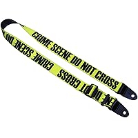 Guitar Strap - Stylish Straps for Electric and Acoustic Guitars With Leather Tabs, 2 Inches x 5 Feet, Crime Scene