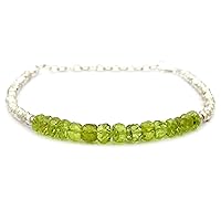 Peridot Pearl Bracelet with Sterling Silver Clasp and Components, Natural Genuine Gemstones, Peridot and Pyrite Bracelet, Peridot Pearl Bracelet, Peridot Gemstone Jewelry, Stone, Peridot