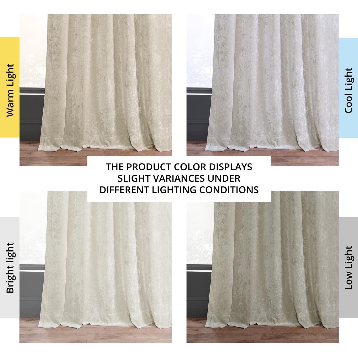 HPD Half Price Drapes Lush Crush Velvet Curtains - Room Darkening Curtain 84 Inches Long for Bedroom & Living Room, Luxury Look, Rod Pocket Design, (1 Panel), 50W x 84L, Champagne