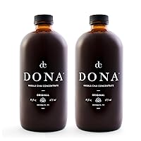 Dona Original Masala Chai Concentrate, Small-Batch, Single-Origin Spices, Hot or Iced Chai, 16 Fl Ounce Bottles (Pack of 4)