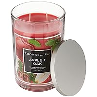 2-Wick Scented Jar Candle, Apple & Oak, Large, Red