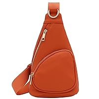 FashionPuzzle Lightweight Soft PU Pebbled Leather Small Triangle Sling Crossbody Bag