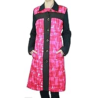 Women's Red Knee Length Button Peacoat 392545