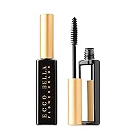 Ecco Bella FlowerColor Vegan Mascara Black - Long Lasting Organic Formula for Sensitive Eyes - All Natural and Water Resistant Mascara - Cruelty-Free, Gluten-Free, Fragrance-Free, and Plant-Based