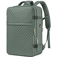 Large Carry On Travel Backpack - Flight Approved Waterproof Luggage Suitcase Backpacks Personal Item Size for Women Men Fit 17 Inch Laptop College Overnight Bag Anti-Theft Weekender Daypack Dark Green