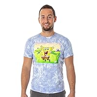 Spongebob Squarepants Men's Jump for Joy Bleach Wash Dye T-Shirt