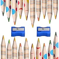 Shuttle Art 24 PCS Rainbow Pencils, 12 Assorted Colors, 2 of Each,  Pre-sharpened Rainbow Colored Pencils, Multicolored Pencils for Kids and  Adults