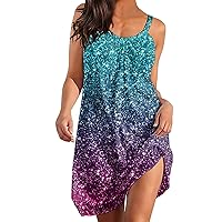Womens Casual Athletic Summer Dresses Spaghetti Straps Scoop Neck Sleeveless Hot Short Mini Dress 2023 Halter Dress