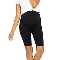 Motherhood Maternity Women's Seamless Over The Belly Maternity Bike Shorts