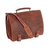 Mens Real Leather Messenger Satchel Organiser Laptop Bag Briefcase Hall Tan
