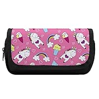 Unicorn Ice Cream Rainbow Pencil Case Large Capacity Pencil Pouch Aesthetic Pen Bag Stationery Organizer for Office