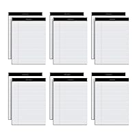 Oxford 8.5 x 11 Legal Pads, 12 Pack, Wide Ruled, White Paper, 50 Sheets Per Writing Pad, Made in the USA (74030)