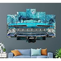 1959 Chevrolet Impala Canvas Print, Retro Chevrolet Painting, Vintage Cars Wall Art, Impala Painting, Retro Chevrolet Canvas Print