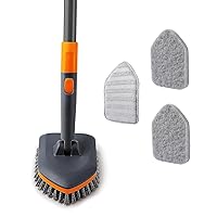 Tile Tub Scrubber Brush with 3 Different Function Cleaning Heads and 56