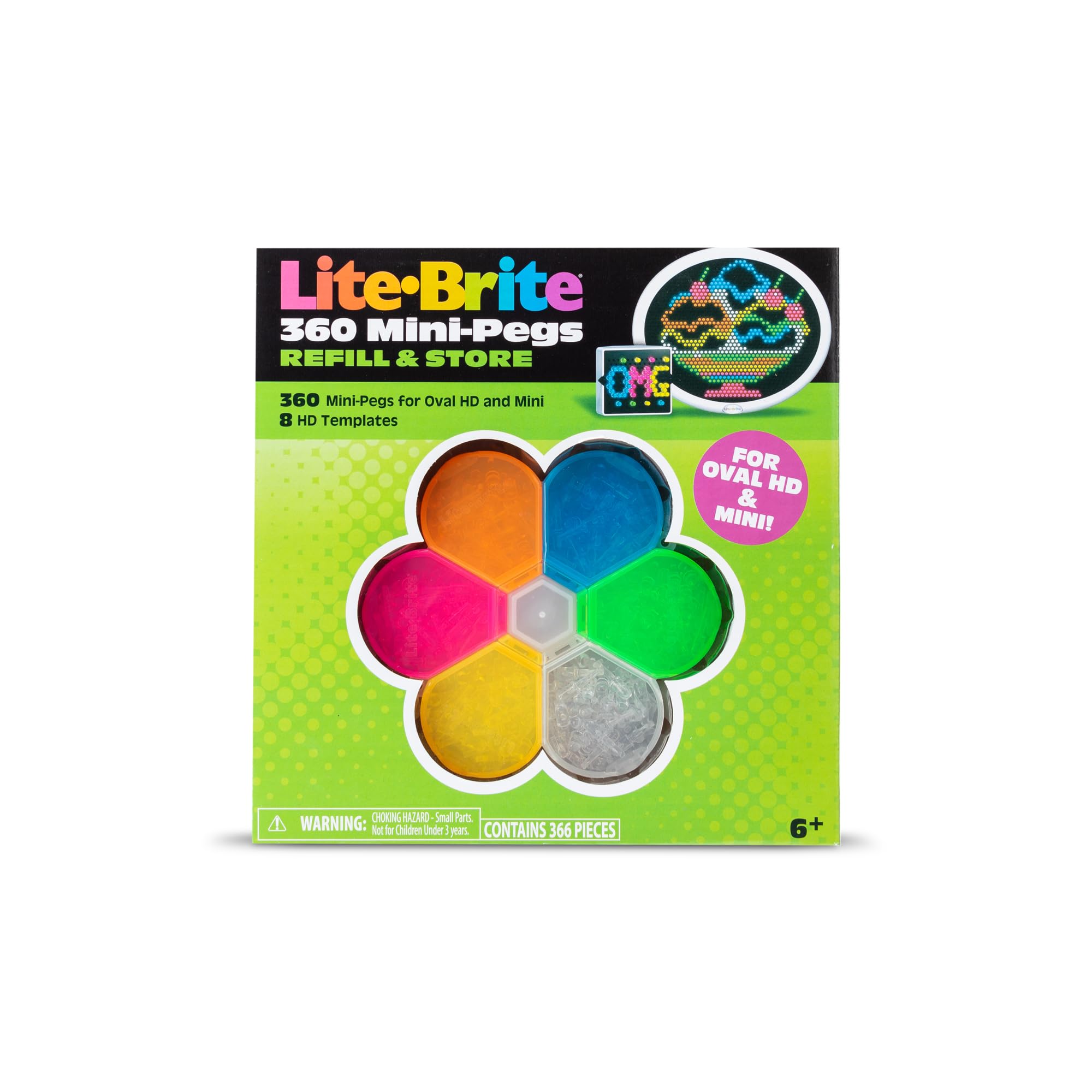 Lite Brite HD Refill & Storage Set, 360 Mini-Pegs