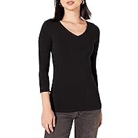 Amazon Essentials Women's Classic-Fit 3/4 Sleeve V-Neck T-Shirt (Available in Plus Size), Multipacks