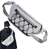Fanny Pack Waterproof Waist Bag with Adjustable Strap Crossbody Fanny Pack Crossbody Bag Men Large Capacity Fanny Pack for Men Women Cycling Hiking Running Workout Traveling Grey