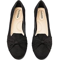 Women's Ballet Flats, Comfortable Round Toe Slip On Classic Suede Office Dress Shoes for Work
