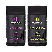 Prebiotics, Probiotics & Vitamin B for Healthy Energy - Sleep Well (60 Capsules) for Rest and Relaxation Support + Mito Active-B (60 Capsules) for Mitochondrial Energy + Digestive Support