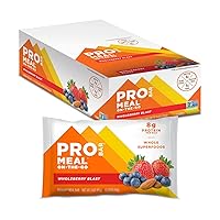 PROBAR - Meal Bar, Wholeberry Blast, Non-GMO, Gluten-Free, Healthy, Plant-Based Whole Food Ingredients, Natural Energy, 3 Ounce (Pack of 12)