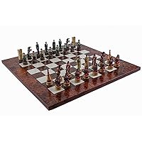 American West Chessmen, Cowboys & Indians with Agostino Luxury Chess Board from Italy