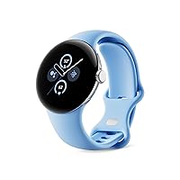 Google Pixel Watch 2 with the Best of Fitbit and Google - Heart Rate Tracking, Stress Management, Safety Features - Android Smartwatch - Polished Silver Aluminum Case - Bay Active Band - LTE