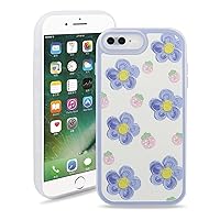 Case Compatible for iPhone 7 Plus/iPhone 8 Plus, Cute Flower Soft TPU Protective Bumper Cover Women Girls, Blue Floral Pattern Phone Case for iPhone 7 Plus/iPhone 8 Plus (5.5 inch)