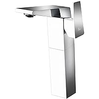 Dawn AB41 1475CPW Single-Lever Tall Lavatory Faucet, Chrome & White