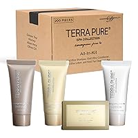 Terra Pure Spa Collection Bulk Set Toiletries | 1-Shoppe All-In-Kit Amenities for Hotels & Airbnb | 0.85 oz Hotel Shampoo & Conditioner, Lotion, and Cleansing Bar Travel Size Tubes | 200 Pieces