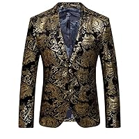 Golden Suit Mens Blazers Stage Performance Costume Large Size