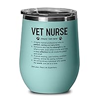 Veterinarian Wine Tumbler Teal 12oz - Nurse Definition - Animal Lovers Pet Veterinary Tech Doctor Assistant Pharmacy Birthday
