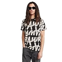 Gestaró Men's Short Sleeve Regular Fit T-shirt CALLIGRAPHY BIG ALLOVER T-SHIRT