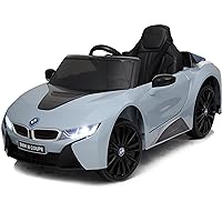 Americas Toys Compatible with BMW Ride On Car - 12V Battery Electric Car with Remote Control - Ride On Toys for Kid with 4 Wheels Driving, Lights, Open Doors, Leather Seat, MP3 Music and Horn Blue