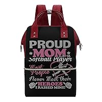 Softball Mom Durable Travel Laptop Hiking Backpack Waterproof Fashion Print Bag for Work Park Red-Style