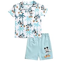 Disney Boys' Shorts Set - 2 Piece Knit Polo Shirt and Shorts: Mickey Mouse, Lion King, Lili & Stitch Matching Outfit (2T-7)