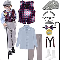 ZeroShop Old Man Costume for Kids, 100th Day of School Grandpa Old Person Dress Up Outfit for Boy