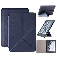 Amazon Kindle Paperwhite 5 Origami Cover For Kindle Paperwhite 5 11Th 2021 Ebook Reader Flip Leather Case 6.8Inch E-Reader Protector With Auto Wake/Sleep Function - Fluorescent Green,Bx Dark Blue