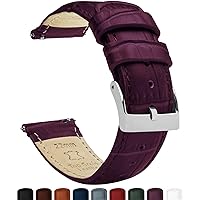 Barton Alligator Grain - Quick Release Leather Watch Bands - Choose Color, Length & Width - 16mm, 18mm, 19mm, 20mm, 21mm, 22mm, 23mm, or 24mm Standard or Long