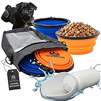 Dog Travel Bag for Dog Accessories - Dog Bag for Traveling Essentials & Large Dog Stuff Travel Set - Pet Travel Bag with Travel Dog Bowls and Water Bottle - Dog Walking Accessories